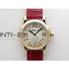 YY공장 해피스포츠 36미리 로골 화이트다이얼 HAPPY SPORT AUTOMATIC RG 36MM YYF 1:1 BEST EDITION WHITE DIAL ON RED LEATHER STRAP A2892