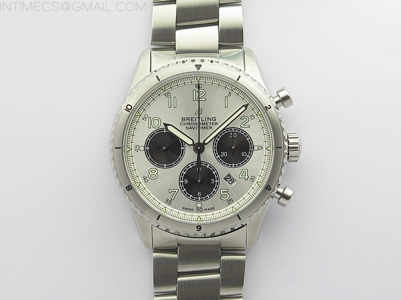 B12공장 브라이틀링 내비타이머 화이트다이얼 Navitimer 8 SS B12 Best Edition White dial On SS Bracelet A7750