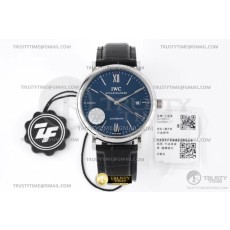 ZF공장 IWC 포르토피노 오토메틱 40 스틸 블루다이얼 실버핸즈 가죽스트랩 Portofino Automatic 40mm SS/LE Blue/SS Stk ZF A9019