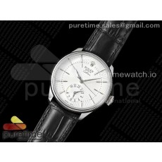 KZ공장 롤렉스 셀리니 듀얼타임 스틸 화이트다이얼 가죽스트랩 Cellini Dual Time 50529 SS KZF Best Edition White Dial on Black Leather Strap A23J