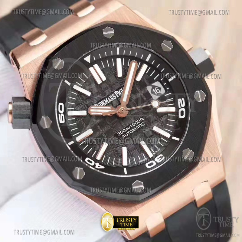 BF공장 오데마피게 로얄오크오프쇼어 다이버 15710 로즈골드금통 블랙베젤 블랙다이얼 Royal Oak Offshore Diver 15710 CER/RG/RU Black BF A3120