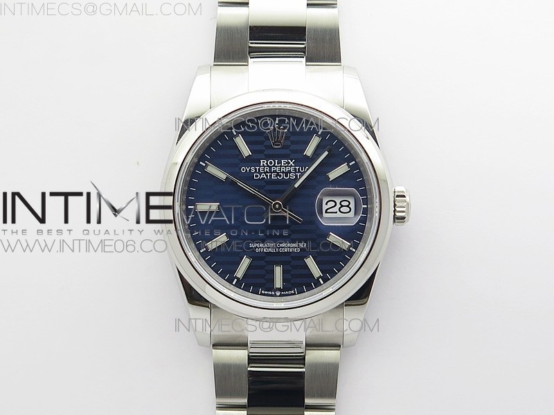 BP공장 롤렉스 데이저스트 36 스틸 블루플루티드다이얼 돔베젤 오이스터브레이슬릿 DateJust 36 SS 126200 BP 1:1 Best Edition New Blue Dial on Oyster Bracelet