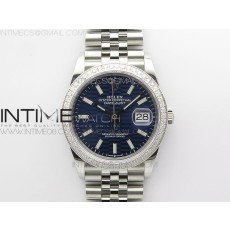 BP공장 롤렉스 데이저스트 36 스틸 블루플루티드다이얼 다이아몬드베젤 쥬빌레브레이슬릿 DateJust 36 SS 126284 BP 1:1 Best Edition New Blue Dial on Jubilee Bracelet