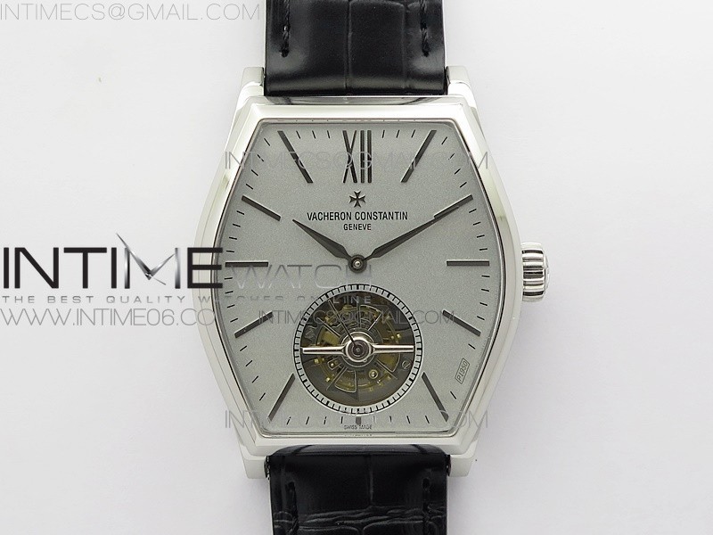 VCR공장 바쉐론콘스탄틴 말테 투어빌론 스틸 그레이다이얼 가죽스트랩 Malte Tourbillon SS VCR Best Edition Gray Dial on Black Croco Leather Strap