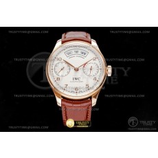 AZ공장 IWC 포르투기저 애뉴얼캘린더 로즈골드금통 화이트다이얼 가죽스트랩 Portugieser Annual Cal RG/LE Wht/RG AZF A52850