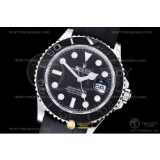 EW공장 롤렉스 요트마스터 42 스틸 블랙다이얼 러버스트랩 YachtMaster 226659 42mm 316F SS/RU Blk EWF A3235