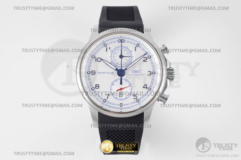 무명공장 IWC 포르투기저 요트 크로노그래프 스틸 화이트다이얼 러버스트랩 Portuguese Yacht Chrono SS/LE White/Wht A7750