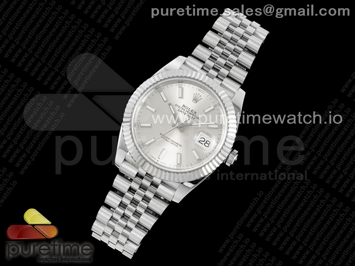 NTF공장 롤렉스 데이저스트 41 스틸 실버다이얼 플루티드베젤 쥬빌레브레이슬릿 DateJust 41 126334 NTF 1:1 Best Edition 904L Steel Silver Stick Dial on Jubilee Bracelet VR3235