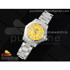 TF공장 브라이틀링 어벤져 43 스틸 옐로우다이얼 브레이슬릿 Avenger Automatic 43mm SS TF 1:1 Best Edition Yellow Dial on SS Bracelet A2824