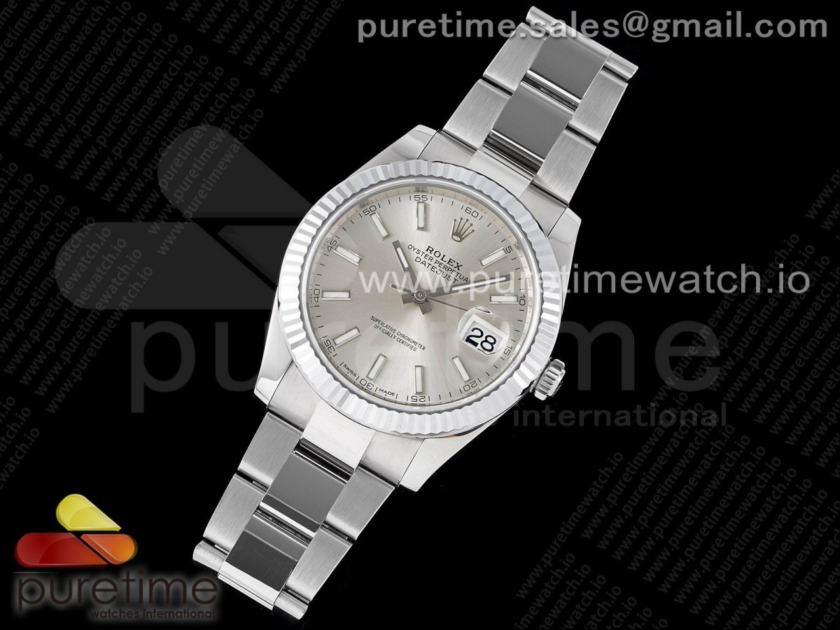 VS공장 롤렉스 데이저스트 41 스틸 실버다이얼 플루티드베젤 오이스터브레이슬릿 DateJust 41 126334 904L SS VSF 1:1 Best Edition Silver Dial on Oyster Bracelet VS3235