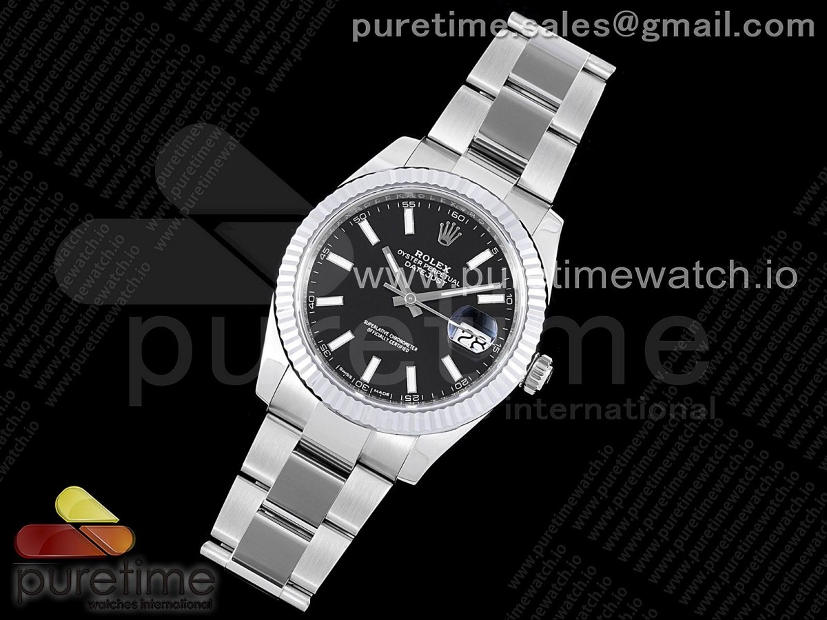 VS공장 롤렉스 데이저스트 41 스틸 블랙다이얼 플루티드베젤 오이스터브레이슬릿 DateJust 41 126334 904L SS VSF 1:1 Best Edition Black Dial on Oyster Bracelet VS3235