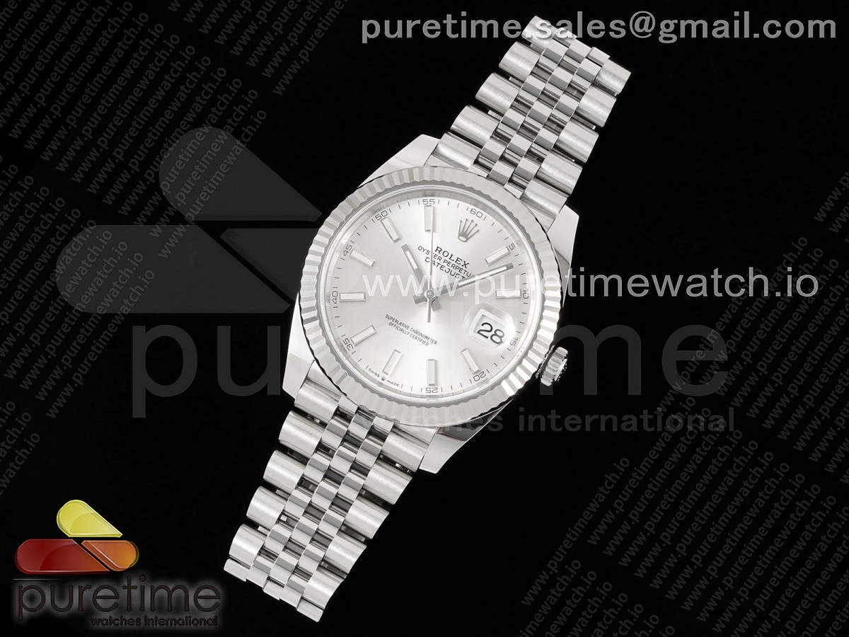 CLEAN공장 롤렉스 데이저스트 41 스틸 실버다이얼 플루티드베젤 쥬빌레브레이슬릿 클린공장DateJust 41 126334 Clean 1:1 Best Edition 904L Steel Silver Stick Dial on Jubilee Bracelet VR3235