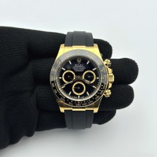 CLEAN공장 롤렉스 세라믹 데이토나 옐로우골드금통 블랙다이얼 러버스트랩 클린공장 Daytona 116518 Clean 1:1 Best Edition Black Dial on Oysterflex Rubber Strap SA4130 V2