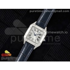 F1공장 까르띠에 산토스 뒤몽 미디움 27.5 스틸 실버다이얼 네이비가죽스트랩 Santos Dumont 27.5mm IWSF Best Edition Silver Dial on Blue Leather Strap Quartz