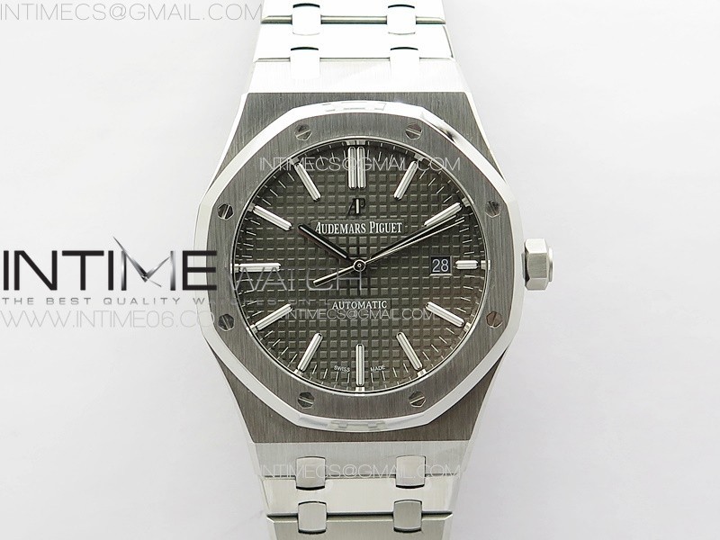 APS공장 오데마피게 로얄오크 15400 스틸 그레이다이얼 브레이슬릿 ROYAL OAK 41MM 15400 APSF 1:1 BEST EDITION GRAY DIAL ON SS BRACELET A3120 V1