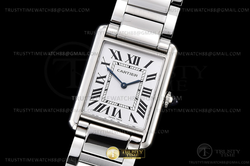 K11공장 까르띠에 탱크 머스트 라지 스틸 화이트다이얼 브레이슬릿 CAR0548A - Cartier Tank Must Large SS/SS Wht K11 Sw Qtz