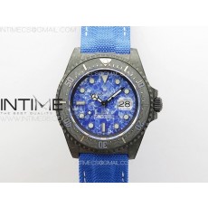 DIW공장 롤렉스 씨드웰러 블루다이얼 블루나일론스트랩 Sea Dweller 43mm Carbon 'IRBIS' DIWF Best Edition Blue Dial on Blue Nylon Strap A2824