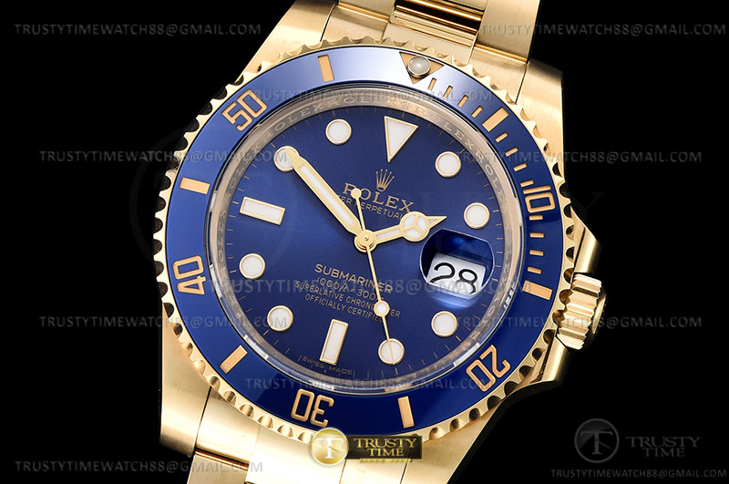 Clean공장 롤렉스 서브마리너 40 옐로우골드금통 청금통 브레이슬릿 클린공장 Submariner 116618LB YG/YG Blue Clean VS3135