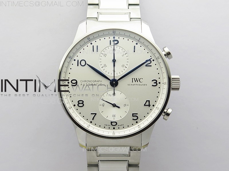 ZF공장 IWC 포르투기저 화이트다이얼 브레이슬릿 Portuguese IW371617 ZF 1:1 Best Edition SS White Dial Blue Markers on SS Bracelet A96355