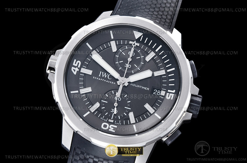 V6S공장 IWC 아쿠아타이머 크로노그래프 IW379506 브레이다이얼 패턴러버스트랩 AquaTimer Chronograph IW379506 SS/RU Grey V6S A7750