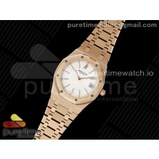 BF공장 오데마피게 로얄오크 15202 로즈골드금통 화이트다이얼 브레이슬릿 Royal Oak 39mm 15202 RG BF 1:1 Best Edition White Textured Dial on RG Bracelet A2121