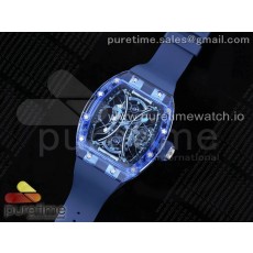 RM공장 리차드밀 RM53-02 투어빌론 블루글래스케이스 블루투명러버스트랩 RM53-02 Blue Transparent Tourbillon RMF Best Edition Skeleton Dial on Blue Rubber Strap