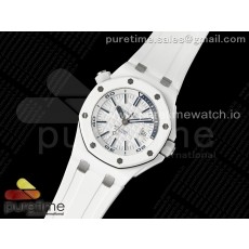 APS공장 오데마피게 로얄오크오프쇼어 다이버 15707 화이트세라믹베젤 러버스트랩Royal Oak Offshore Diver 15707 White Ceramic APSF 1:1 Best Edition SA3120 Super Clone