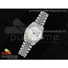 Clean공장 롤렉스 데이저스트 36  자개다이얼 텐포인트인덱스 플루티드베젤 쥬빌레브레이슬릿 DateJust 36 126234 Clean 1:1 Best Edition 904L Steel White MOP Diamonds Dial on Jubilee Bracelet VR3235 클린공장