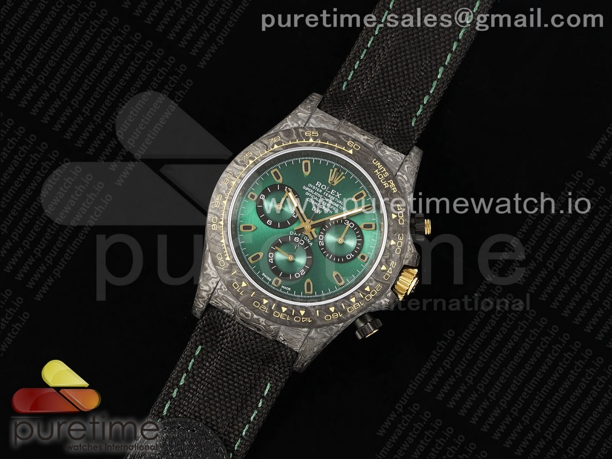 DIW공장 롤렉스 데이토나 DIW 카본케이스 그린다이얼 나일론스트랩 Daytona DIW Carbon/YG Case and Bezel DIWF Edition Green Dial on Black Nylon Strap A7750