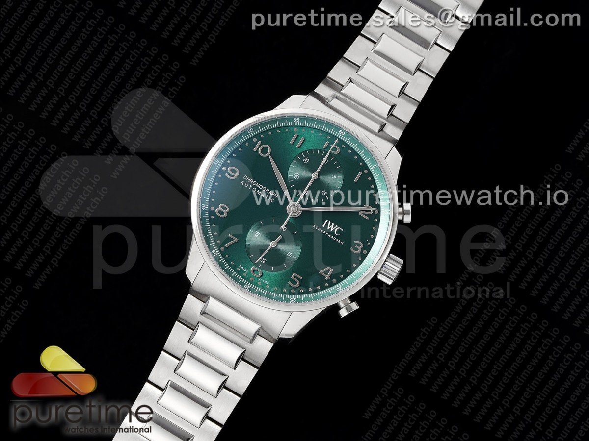 AZ공장 IWC 포르투기저 그린다이얼 브레이슬릿 3716 Portuguese Chrono IW3716 SS AZF 1:1 Best Edition Green Dial on SS Bracelet A69355