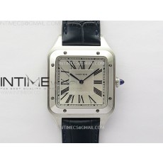 F1공장 까르띠에 산토스 뒤몽 46.6mm 실버다이얼 블루가죽스트랩 Santos Dumont 46.6mm SS F1F Best Edition Silver Dial on Blue Leather Strap Quartz