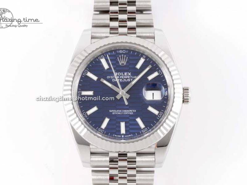 CLEAN공장 롤렉스 데이저스트 41 스틸 블루플루티드다이얼 플루티드베젤 쥬빌레브레이슬릿 클린 DATEJUST 41 126334 CLEAN 1:1 BEST EDITION 904L STEEL BLUE TEXUTED DIAL ON JUBILEE BRACELET VR3235