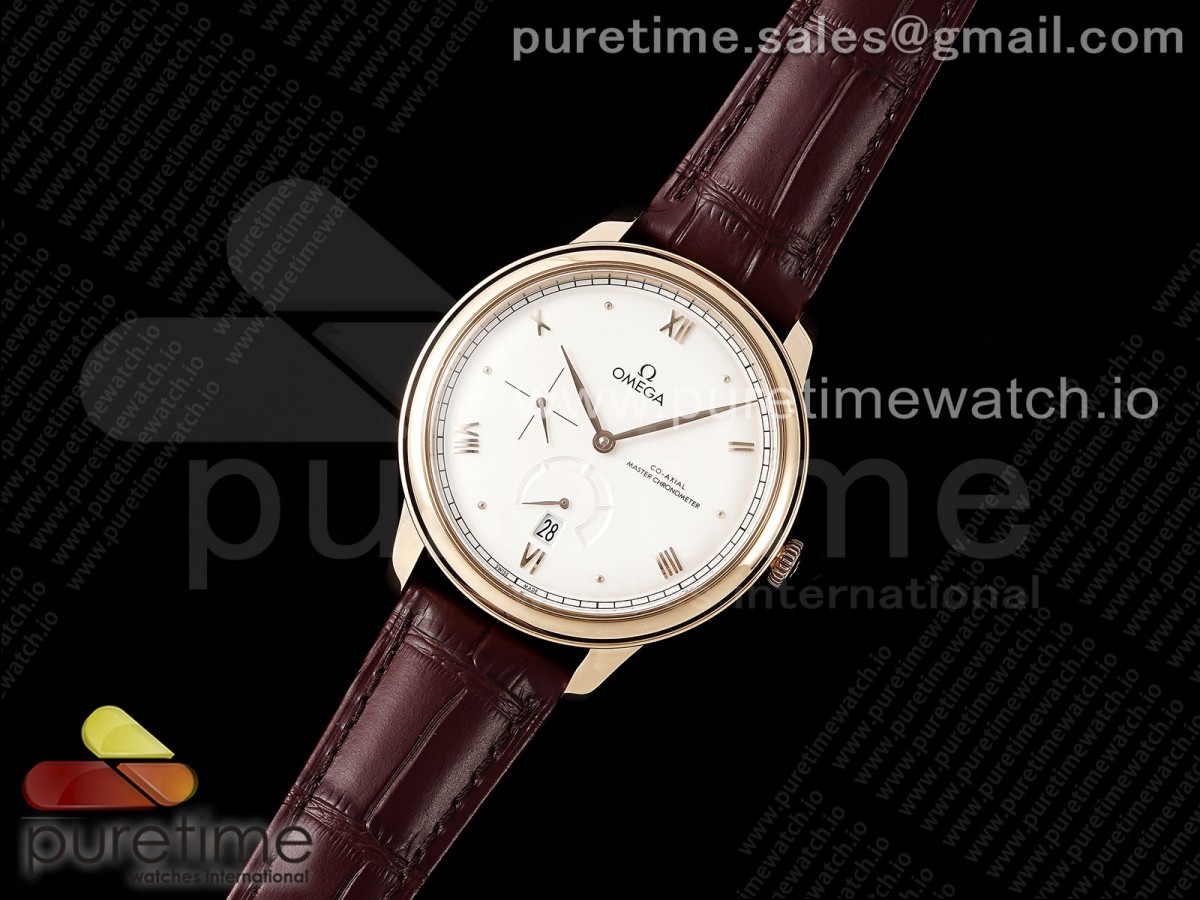 MK공장 오메가 드 빌 로즈골드금통 화이트다이얼 브라운가죽스트랩 De Ville Power Reserve RG MKF 1:1 Best Edition White Dial on Brown Leather Strap A8810