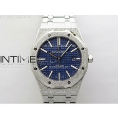 ZF공장 오데마피게 로얄오크 15410 프로스티드 블루다이얼 브레이슬릿 Royal Oak 41mm 15410 Frosted SS ZF 1:1 Best Edition Blue Textured Dial on SS Bracelet SA3120 Super Clone