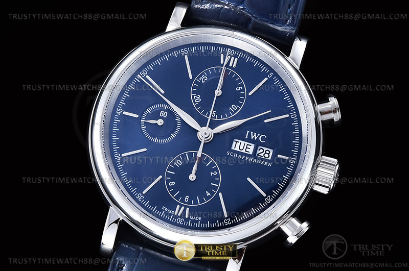 TW공장 IWC 포르토피노 크로노 스틸 블루다이얼 가죽스트랩 Portofino Chrono IW3910 SS/LE Blue/SS Stk TWF A7750