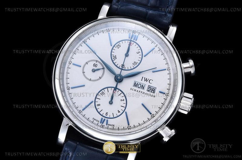 TW공장 IWC 포르토피노 크로노 스틸 화이트다이얼 블루가죽스트랩 Portofino Chrono IW3910 SS/LE Wht/Blue Stk TWF A7750