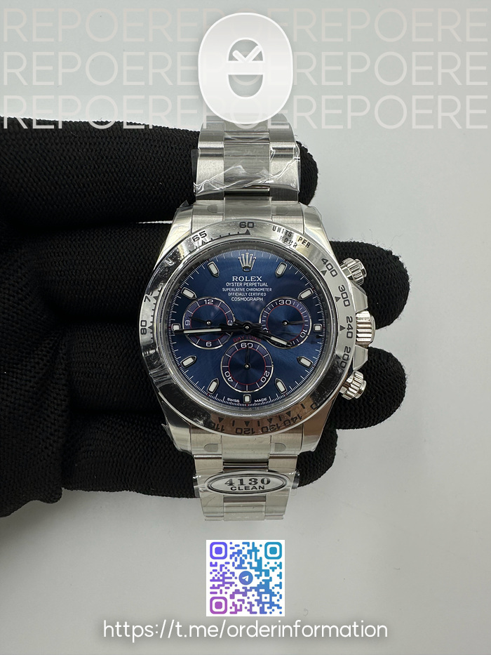 Clean롤렉스 스틸 데이토나 블루레이싱다이얼 브레이슬릿 클린공장 Daytona 116509 Clean 1:1 Best Edition Blue Stick Dial on SS Bracelet SA4130 V2