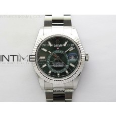 ZF공장 롤렉스 스카이드웰러 스틸 그린다이얼 브레이슬릿 Sky-Dweller 326934 904L SS ZF 1:1 Best Edition Green Dial on SS Bracelet Asian 2824