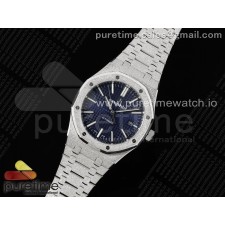 IP공장 오데마피게 로얄오크 15500 스틸 블루다이얼 브레이슬릿 Royal Oak 41mm 15500 Frosted SS IPF 1:1 Best Edition Blue Textured Dial on SS Bracelet SA4302 Super Clone