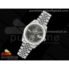 C+공장 롤렉스 데이저스트 41 스틸 슬레이트로만다이얼 쥬빌레브레이슬릿 윔블던 DateJust 41 126334 C+F 1:1 Best Edition 904L Steel Gray Dial Green Roman on SS Jubilee Bracelet VR3235 씨플러스