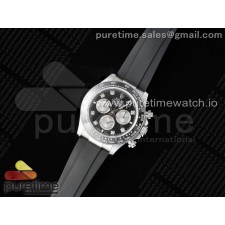 QF공장 롤렉스 세라믹 데이토나 블랙8P다이아몬드다이얼 러버스트랩 Daytona 116519 QF 1:1 Best Edition Black/White Diamonds Dial on Oysterflex Strap SH4130 V3 (Gain Weight)