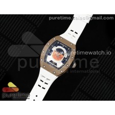 YS공장 리차드밀 RM 52 투르비용 세라믹 퍼렐 윌리엄스 화이트러버스트랩 RM52 Astronaut Tourbillon Brown Ceramic YSF Best Edition on White Rubber Strap