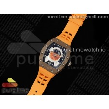 YS공장 리차드밀 RM 52 투르비용 세라믹 퍼렐 윌리엄스 오렌지러버스트랩 RM52 Astronaut Tourbillon Brown Ceramic YSF Best Edition on Orange Rubber Strap