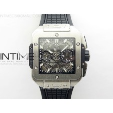 BB공장 유니코 스퀘어뱅 42 티타늄 스켈레톤다이얼 블랙러버스트랩 Square Bang Unico 42mm Titanium BBF 1:1 Best Edition Skeleton Dial on Black Rubber Strap A1280