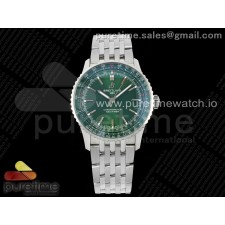 TF공장 브라이틀링 내비타이머 41미리 스틸 그린다이얼 브레이슬릿 Navitimer Automatic 41mm SS TF 1:1 Best Edition Green Dial on SS Bracelet A2824