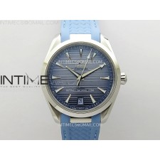 VS공장 오메가 아쿠아테라 써머블루 블루러버스트랩VS Aqua Terra 41mm VSF 1:1 Best Edition Summer Blue Dial on Blue Rubber Strap A8900 Super Clone