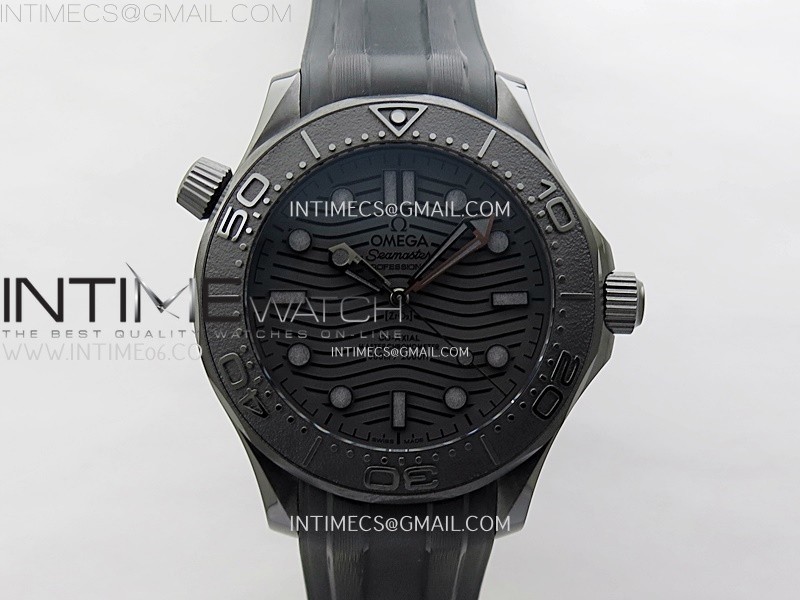 VS공장 오메가 씨마스터 300M 블랙세라믹 블랙다이얼 블랙러버스트랩 Seamaster 300m 43.5mm Black Ceramic VSF 1:1 Best Edition Black Dial on Black Rubber Strap A8806