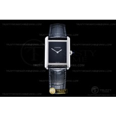 DR공장 까르띠에 탱크 머스트 라지 블랙다이얼 악어스트랩 Cartier Tank Must SS/LE Black Swiss Qtz DRF