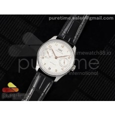 APS공장 IWC 포르투기저 오토메틱 스틸 화이트다이얼 블랙가죽스트랩 Portugieser Automatic 42mm SS APSF 1:1 Best Edition White Dial RG Marker on Black Leather Strap A52011