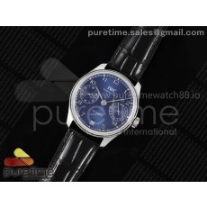 APS공장 IWC 포르투기저 오토메틱 스틸 블루다이얼 블랙가죽스트랩 Portugieser Automatic 42mm SS APSF 1:1 Best Edition Blue Dial on Black Leather Strap A52011